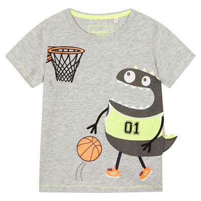 Boys' grey monster basketball t-shirt